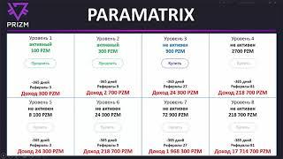 #Paramatrix короткая презентация Prizm Space Bot