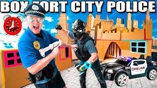 Box Fort Police Super Villain & Stopping Crime - 24 Hour Box Fort City Challenge Day 5