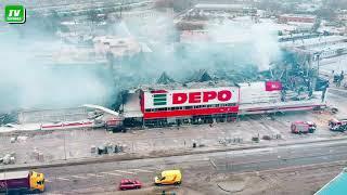 Магазин DEPO в Резекне. Последствия пожара