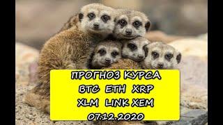 Прогноз курса криптовалют BTC, ETH, XRP, XLM, LINK, XEM 07.12.2020