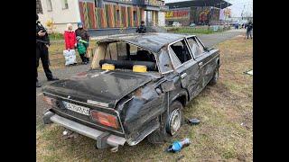 Погоня із стріляниною у Києві на Дніпровській Набережній, є постраждалі #НАЖИВО