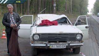 У Києві дерево розчавило два автомобілі. Людей затиснуло в салоні