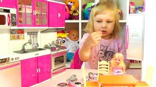 Кухня для куклы Барби распаковка Kitchen for Barbie doll unboxing
