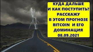 Прогноз курса криптовалют BTC Bitcoin Биткоин, Доминация 08.09.2021