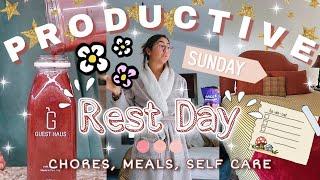 SPEND A PRODUCTIVE SICK REST DAY WITH ME! | chores, meals, self care